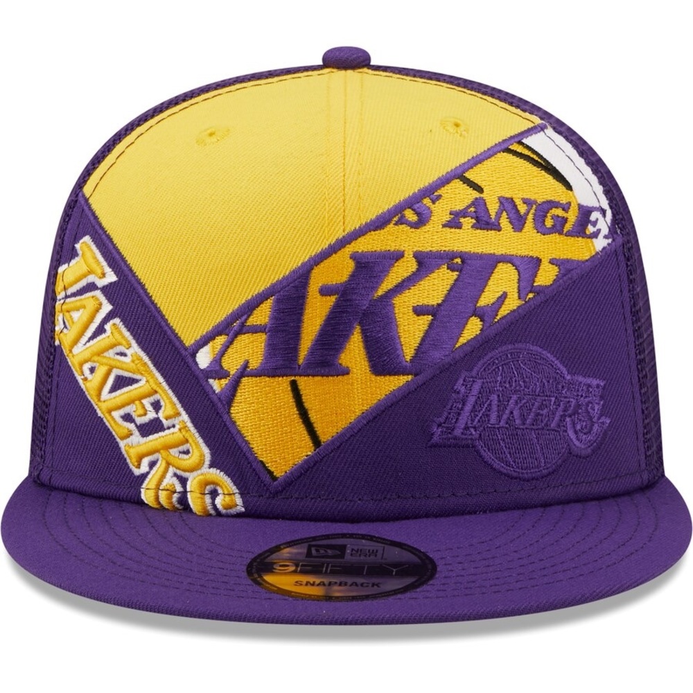 Los Angeles Lakers New Era Purple Criss Cross 9FIFTY Trucker Snapback Hat